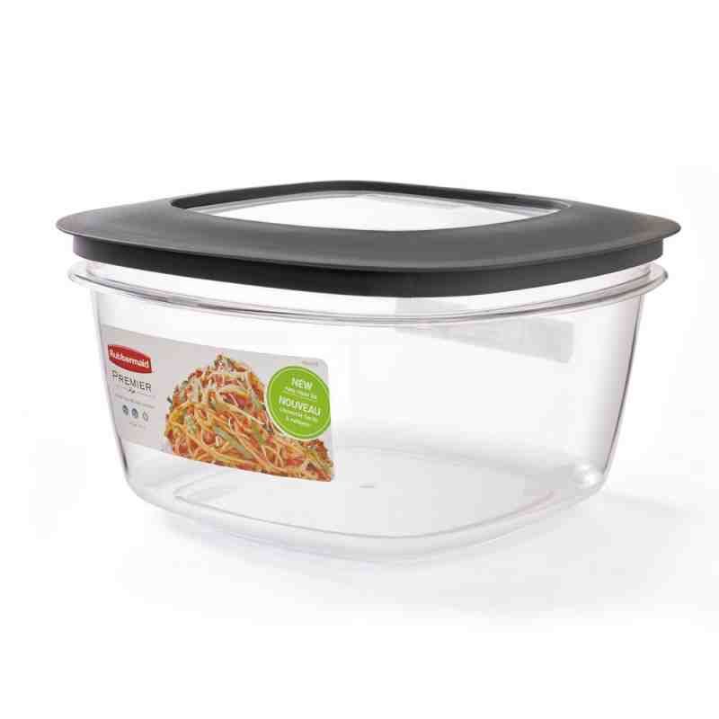 Rubbermaid Housewares, Premier Food Storage Container Square 14 Cup - Grey, Case of 4 - [DefendUse.com] - 1937693 - Rubbermaid H