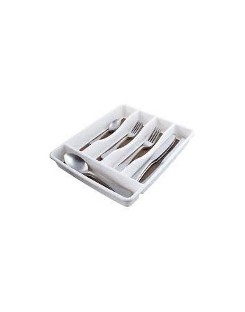 Rubbermaid Housewares, Small No Slip Cutlery Tray - White, Case of 4 - [Cleaning Supplies Canada Discounts] - 1994523 - [DefendU