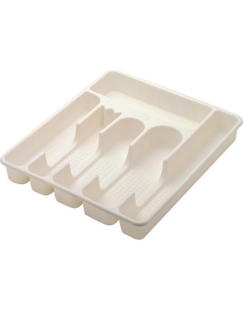 Rubbermaid Housewares, Large No Slip Cutlery Tray - White, Case of 4 - [Cleaning Supplies Canada Discounts] - 1994531 - [DefendU