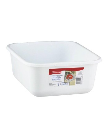 Rubbermaid Housewares, Dish Pan w/Microban 13.5x12.5x5.6" - White, Case of 6 - [Cleaning Supplies Canada Discounts] - 2951-AR-WH