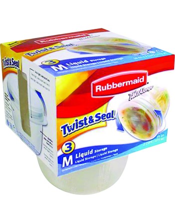 Rubbermaid Housewares, Take Alongs Twist & Seal Small 4pk - Clear/Red, Case of 8 - [Cleaning Supplies Canada Discounts] - 7J00-0