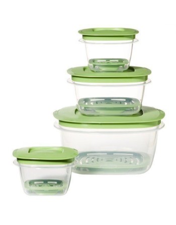 Rubbermaid Housewares, 4 Container Produce Saver Set - Clear/Green, Case of 4 - [Cleaning Supplies Canada Discounts] - 7J93-00-F