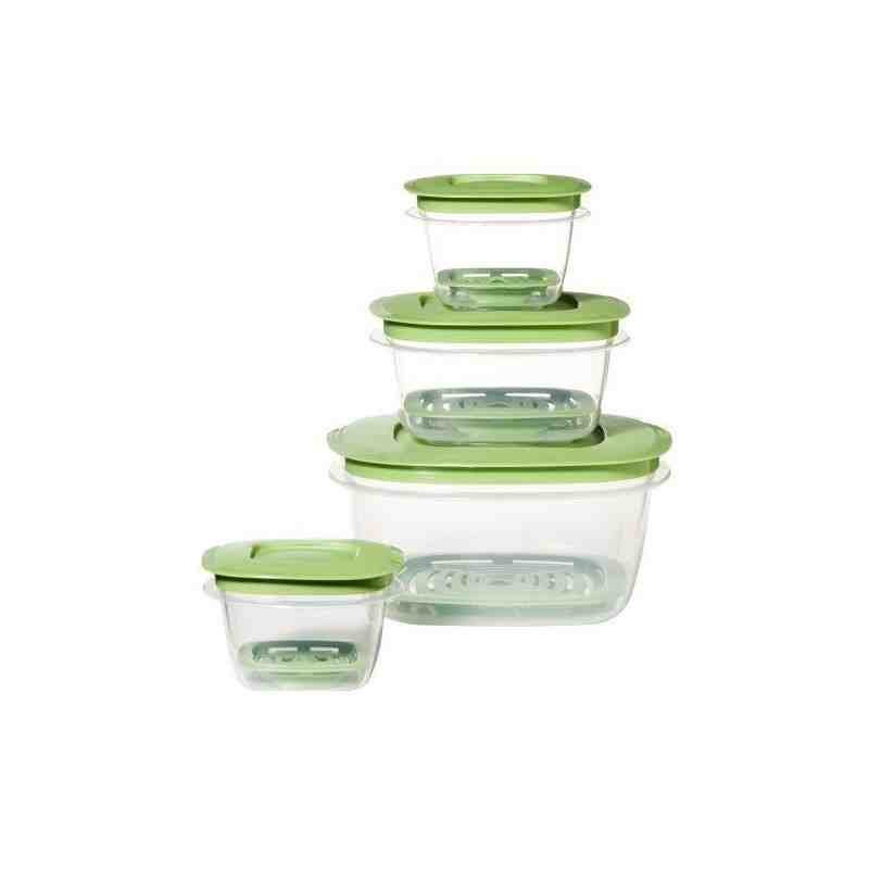 Rubbermaid Housewares, 4 Container Produce Saver Set - Clear/Green, Case of 4 - [Cleaning Supplies Canada Discounts] - 7J93-00-F