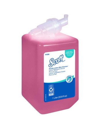 KIMBERLY-CLARK 91556 Scott Pro Gentle Lotion Skin Cleanser, Cream, 1 L, Scented, Plastic Cartridge, Colour: Pink, Case of 6 - [D