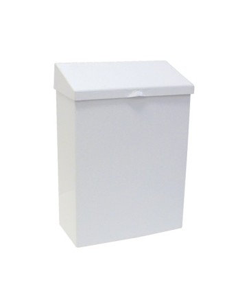 HOSPECO ND1W Sanitary Napkin Receptacle, Metal,  White,Case: 1 - [DefendUse.com] - ND1W - Sanitary Napkin Receptacle