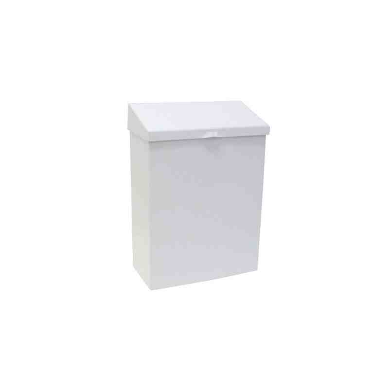 HOSPECO ND1W Sanitary Napkin Receptacle, Metal,  White,Case: 1 - [DefendUse.com] - ND1W - Sanitary Napkin Receptacle