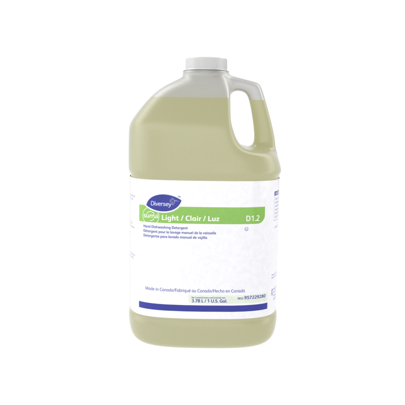 Diversey 957229280 Suma Light D1.2 Hand Dishwashing Detergent, Case of 4x3.78L - [DefendUse.com] - 957229280 - Diversey Holdings