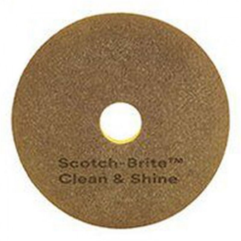 Floor Pad , Scotch Brite Clean & Shine Pad Gold 12" 5/cs[F-CLEANSHINE-12],5/CS, Price Per Case