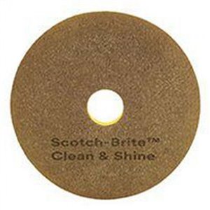 Floor Pad , Scotch Brite Clean & Shine Pad Gold 14" [F-CLEANSHINE-14],5/CS, Price Per Case