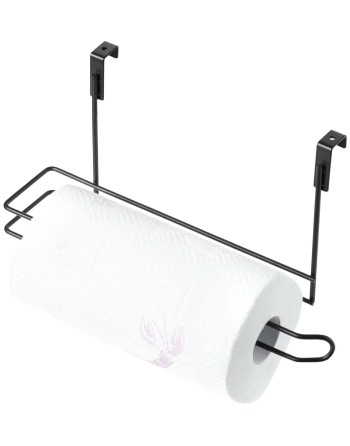 Over The Cabinet Paper Towel Holder, Black - 1