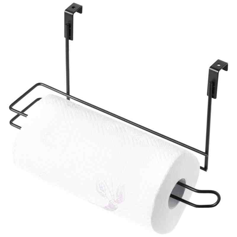 Over The Cabinet Paper Towel Holder, Black - 1