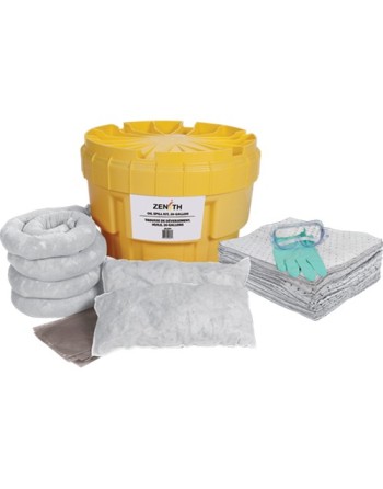 Spill Kit, Oil Only, Salvage Drum/Overpack, 20 US gal. Absorbancy - [Cleaning Supplies Canada Discounts] - J291 - [DefendUse.com