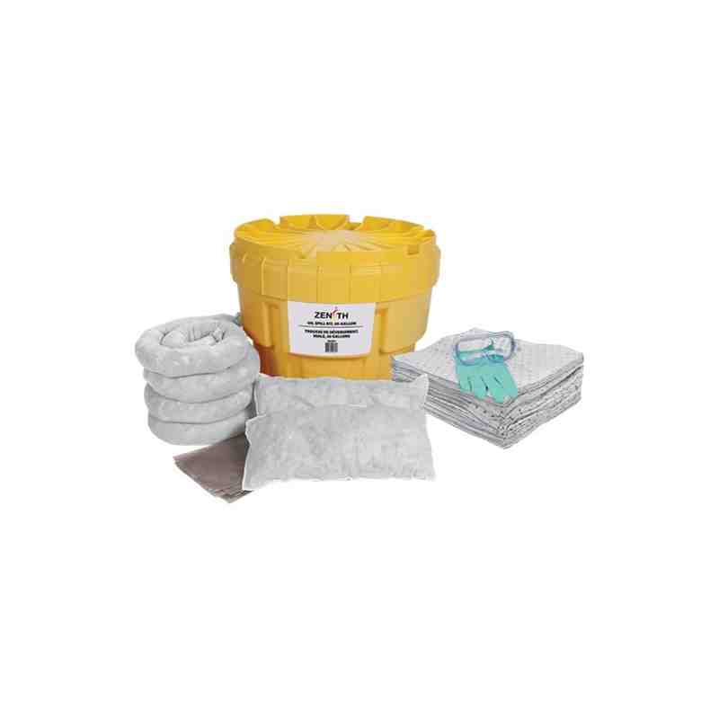 Spill Kit, Oil Only, Salvage Drum/Overpack, 20 US gal. Absorbancy - [Cleaning Supplies Canada Discounts] - J291 - [DefendUse.com