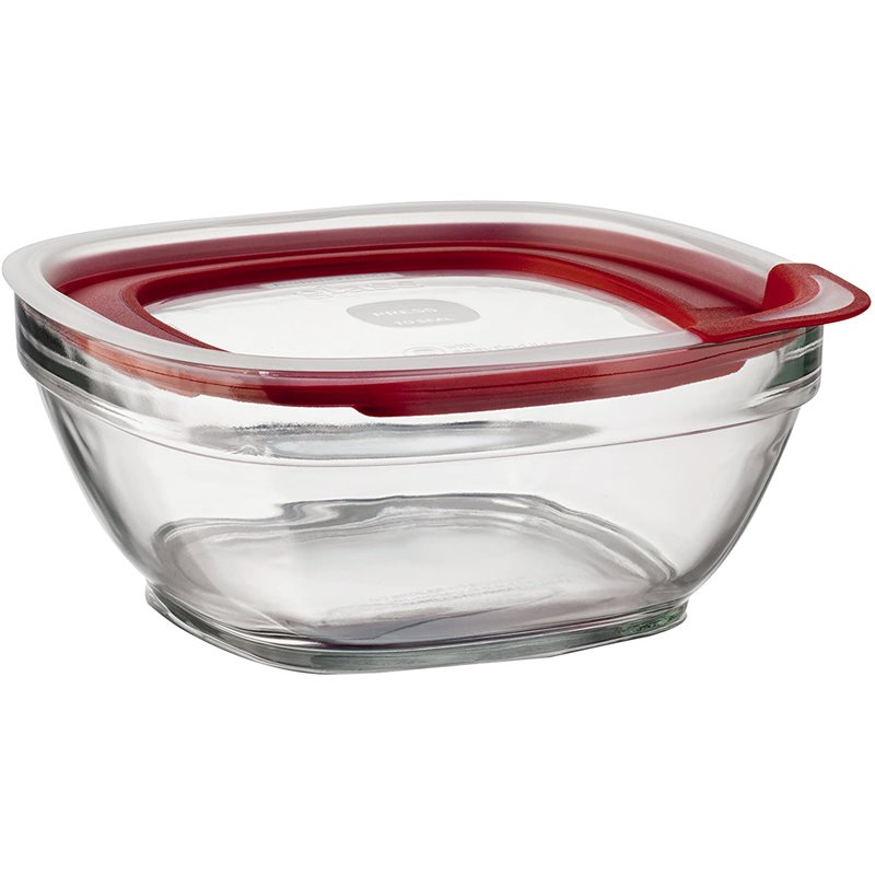 Rubbermaid Housewares, Glass SQR 1.0 C/236ml - Clear/Red, Case of 4 - [Cleaning Supplies Canada Discounts] - 1787532 - [DefendUs