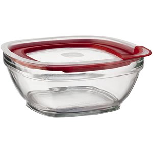 Rubbermaid Housewares, Glass SQR 4.0 C/946ml - Clear/Red, Case of 4 - [Cleaning Supplies Canada Discounts] - 1782751 - [DefendUs