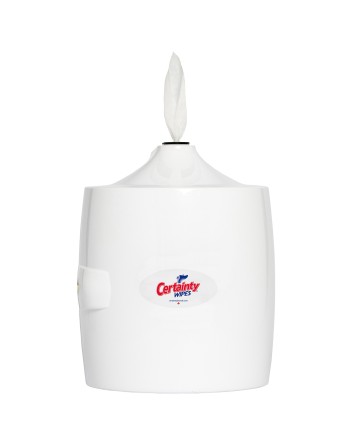 CERTAINTY  Wall-Mounted Wipe Dispenser Colour: White Weight: 7 lbs. - [DefendUse.com] -  - Certainty Plus