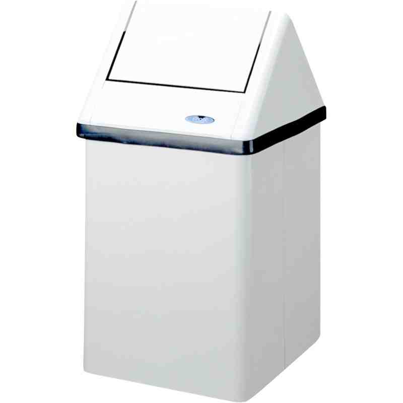 FROST  Waste Containers, Metal, 11 US gal. Height: 26.75" Length: 14.75" Width: 13.5" Colour: White - 1