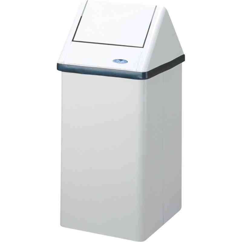 FROST 302-NL Waste Containers, Metal, 16 US gal. Height: 34.75" Length: 14.75" Width: 13.5" Colour: White - [DefendUse.com] - 30