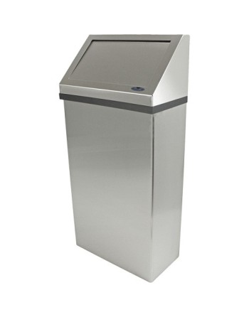 FROST 303-3-NL Wall Mounted Waste Receptacle, Stainless Steel, 13.2 US gal., Body Construction: 22 Gauge Stainless Steel - [Defe