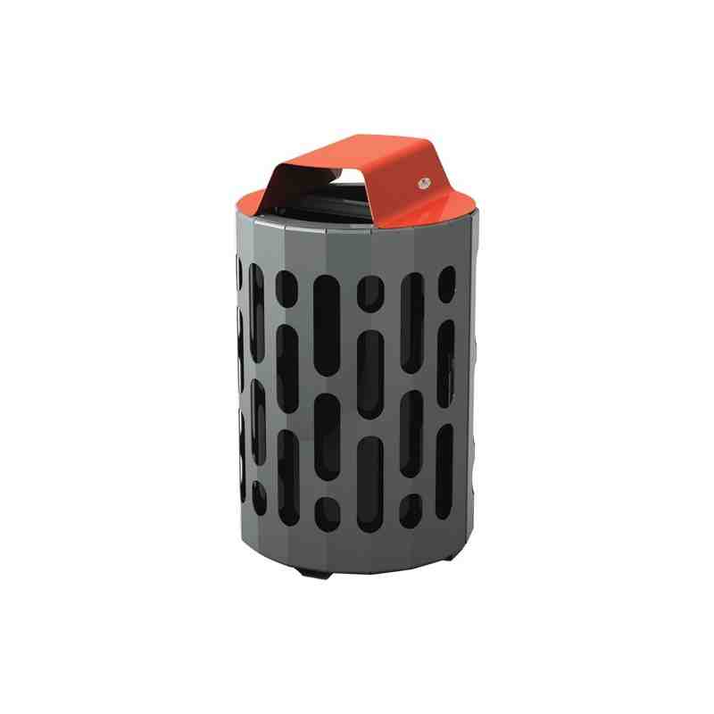 FROST 2020  Stingray Waste Receptacles, Metal, 42 US gal., Colour: Grey with Red Top - [DefendUse.com] - 2020-RED - Frost Commer