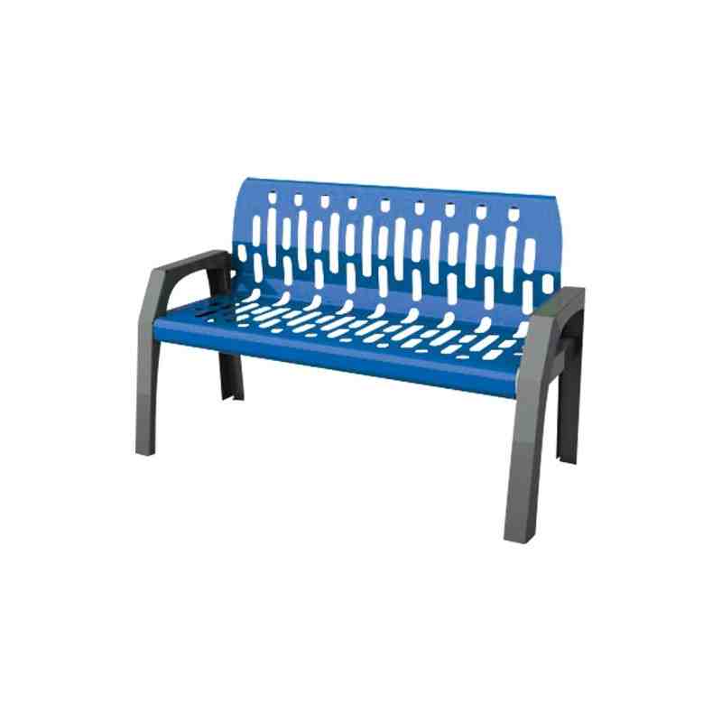 FROST Stream Benches, Steel, 48  L x 25  W x 34  H, Blue,Depth: 25 - [DefendUse.com] - 2040-BLUE - Frost Commercial Cleaning