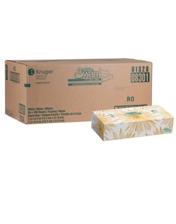 White Swan® 08301 Facial Tissue, 2-Ply, 30 Boxes/Case, 100 Sheets/Box - [DefendUse.com] - 08301 - Kleenex & Facial Tissue