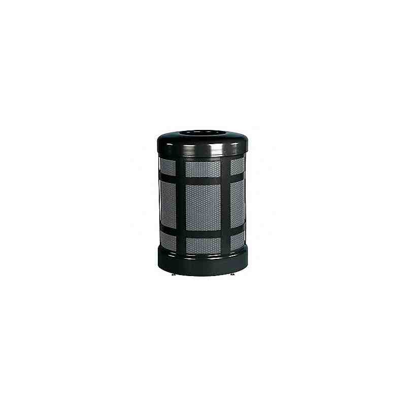 Rubbermaid A38TBKPL Architek, Hinged Opened Top Receptacle 38G - [DefendUse.com] - A38TBKPL - Clearance