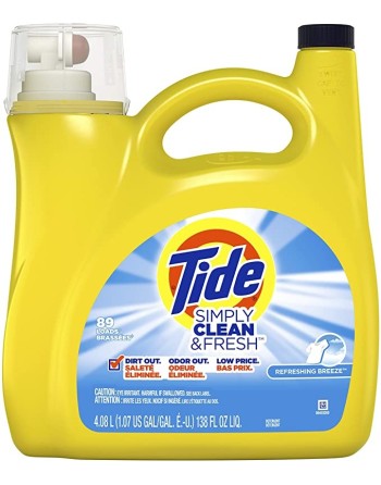 Tide Simply Clean and Fresh Refreshing Breeze Liquid Laundry Detergent - 3.7L - 1