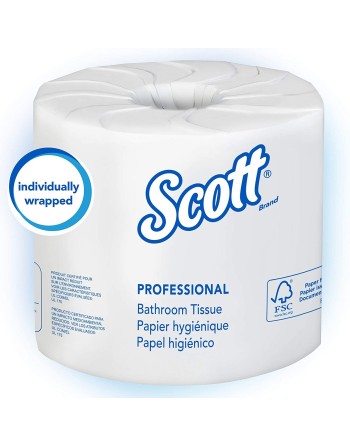 KIMBERLY-CLARK  Scott® Essential Toilet Paper, 2 Ply, 506 Sheets/Roll, 169' Length, White, Qty/Case: 80 - [DefendUse.com] - 1321