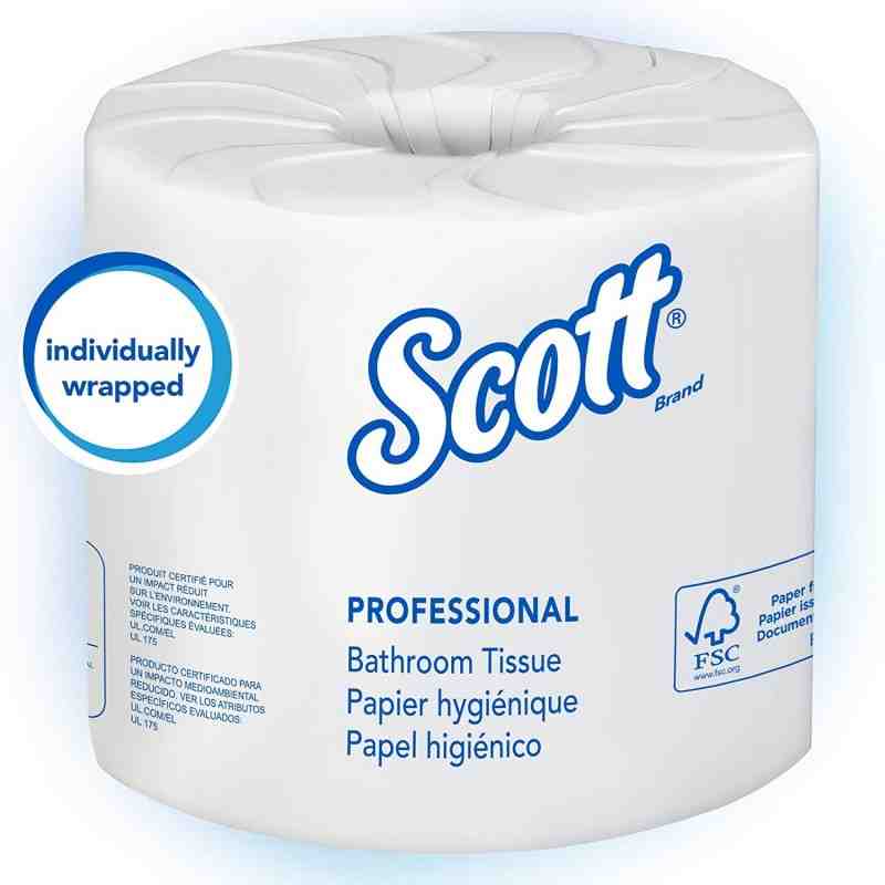 KIMBERLY-CLARK  Scott® Essential Toilet Paper, 2 Ply, 506 Sheets/Roll, 169' Length, White, Qty/Case: 80 - [DefendUse.com] - 1321