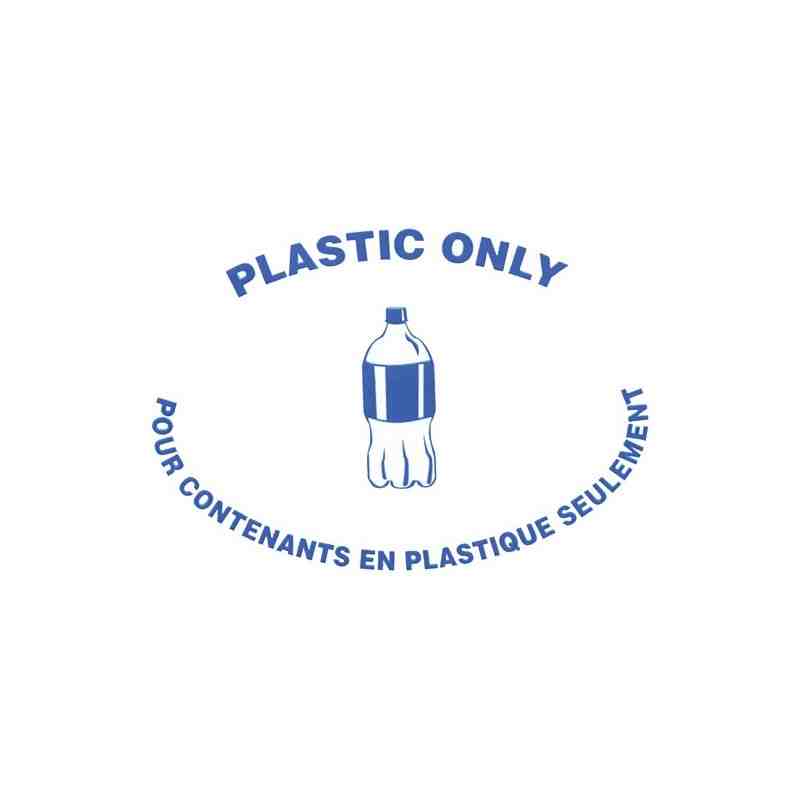 Decals for Bullseye™ Recycling Containers - [Cleaning Supplies Canada Discounts] - PLASTIC BILINGUAL - [DefendUse.com]