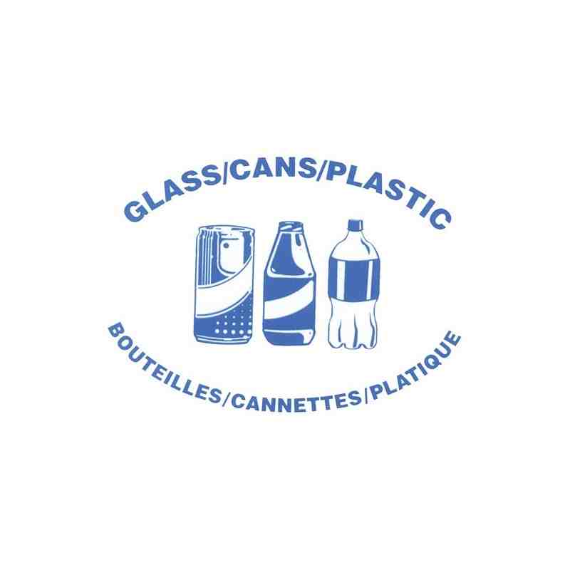 Decals for Half Moon Bullseye™ Recycling Containers - [Cleaning Supplies Canada Discounts] - CANSGLASSPLASTIC BIL - [DefendUse.c