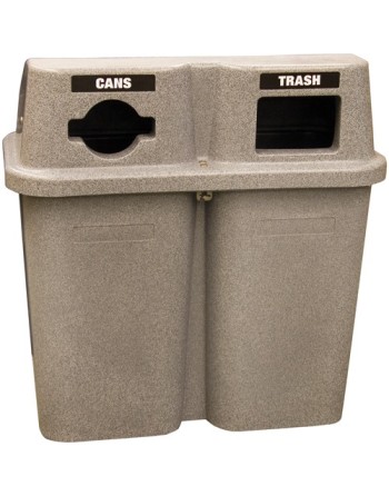 Recycling Containers Bullseye™, Curbside, Plastic, 60 US gal./2 x 114L - [Cleaning Supplies Canada Discounts] - 565-SANDSTONE - 