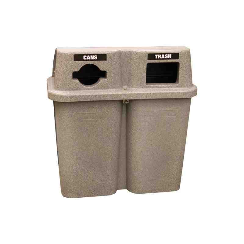 Recycling Containers Bullseye™, Curbside, Plastic, 60 US gal./2 x 114L - [Cleaning Supplies Canada Discounts] - 565-SANDSTONE - 