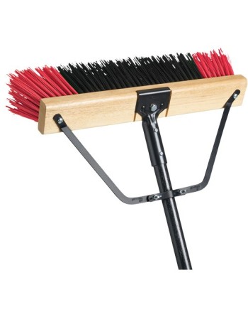 Ryno Push Broom with Braced Handle, 24", Stiff, PVC Bristles - [Cleaning Supplies Canada Discounts] - PB-700-RB24 - [DefendUse.c