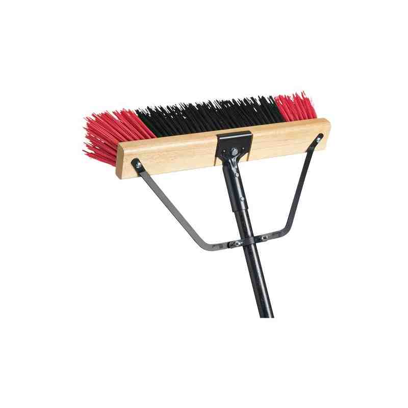 Ryno Push Broom with Braced Handle, 24", Stiff, PVC Bristles - [Cleaning Supplies Canada Discounts] - PB-700-RB24 - [DefendUse.c