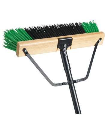 Ryno Push Broom with Braced Handle, 24", Stiff, PVC Bristles - [Cleaning Supplies Canada Discounts] - PB-700-GB24 - [DefendUse.c