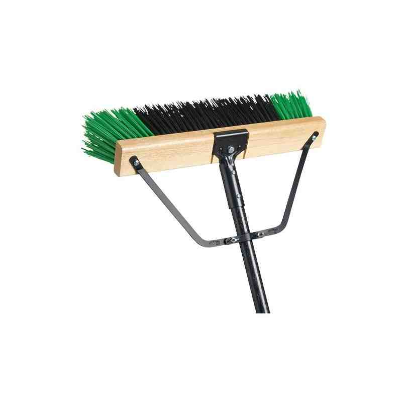 Ryno Push Broom with Braced Handle, 24", Stiff, PVC Bristles - [Cleaning Supplies Canada Discounts] - PB-700-GB24 - [DefendUse.c