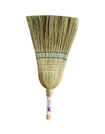 Heavy-Duty Corn Broom, 2-String, Wood Handle - [Cleaning Supplies Canada Discounts] - BC-108 - [DefendUse.com]