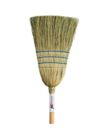 m2PROFESSIONAL Heavy-Duty Corn Broom, 3-String, Wood Handle - [DefendUse.com] - BC-107C - Cleaning Brooms