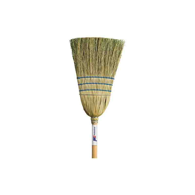 m2PROFESSIONAL Heavy-Duty Corn Broom, 3-String, Wood Handle - [DefendUse.com] - BC-107C - Cleaning Brooms