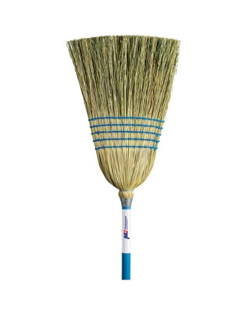 M2PROFESSIONAL Light-Duty Indoor/Outdoor Corn Broom, 5-String, Wood Handle - [DefendUse.com] - BC-104 - Cleaning Brooms