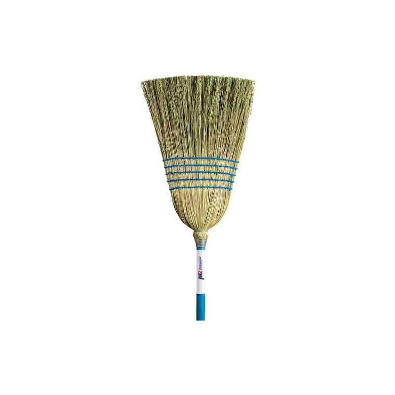 M2PROFESSIONAL Light-Duty Indoor/Outdoor Corn Broom, 5-String, Wood Handle - [DefendUse.com] - BC-104 - Cleaning Brooms