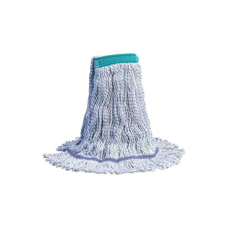 CandyStripe Waxer™ Wet Mop, Floor Finishing, Rayon, 16 oz., Loop Style,Size: Small,Band Width: Narrow,Colour: Blue & White - [Cl