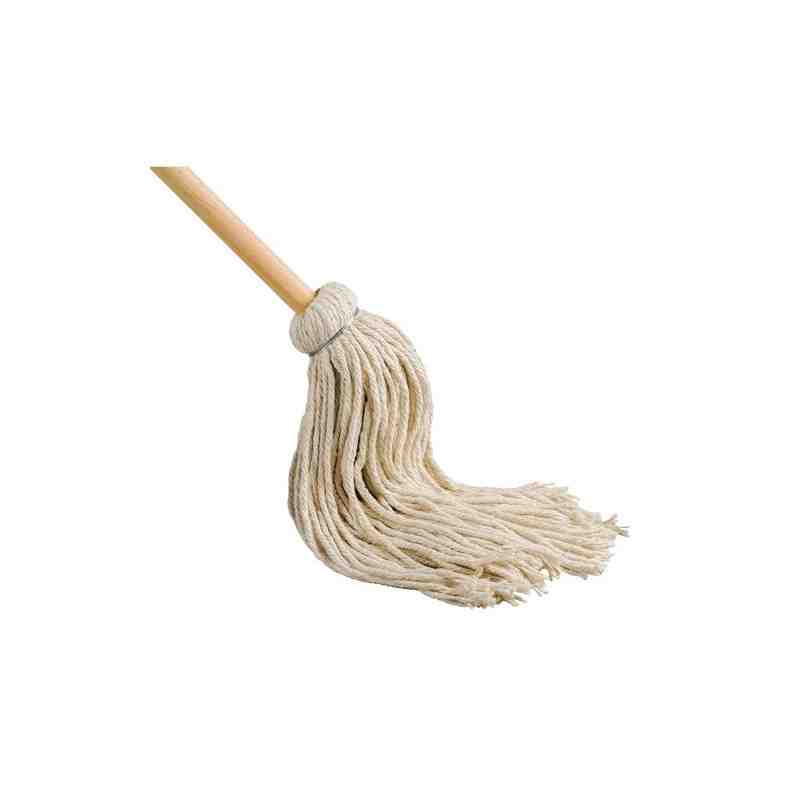 Yacht Mop with Handle, Cotton, 8 oz., Cut Style,Type: General Use,Handle Length: 54",Handle Material: Wood - [Cleaning Supplies 