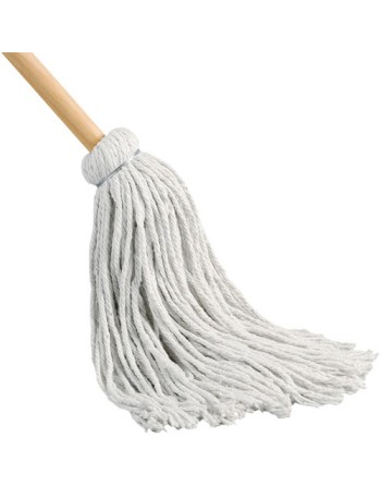 Yacht Mop with Handle, Cotton, 20 oz., Cut Style,Type: General Use,Handle Length: 54",Handle Material: Wood - [Cleaning Supplies