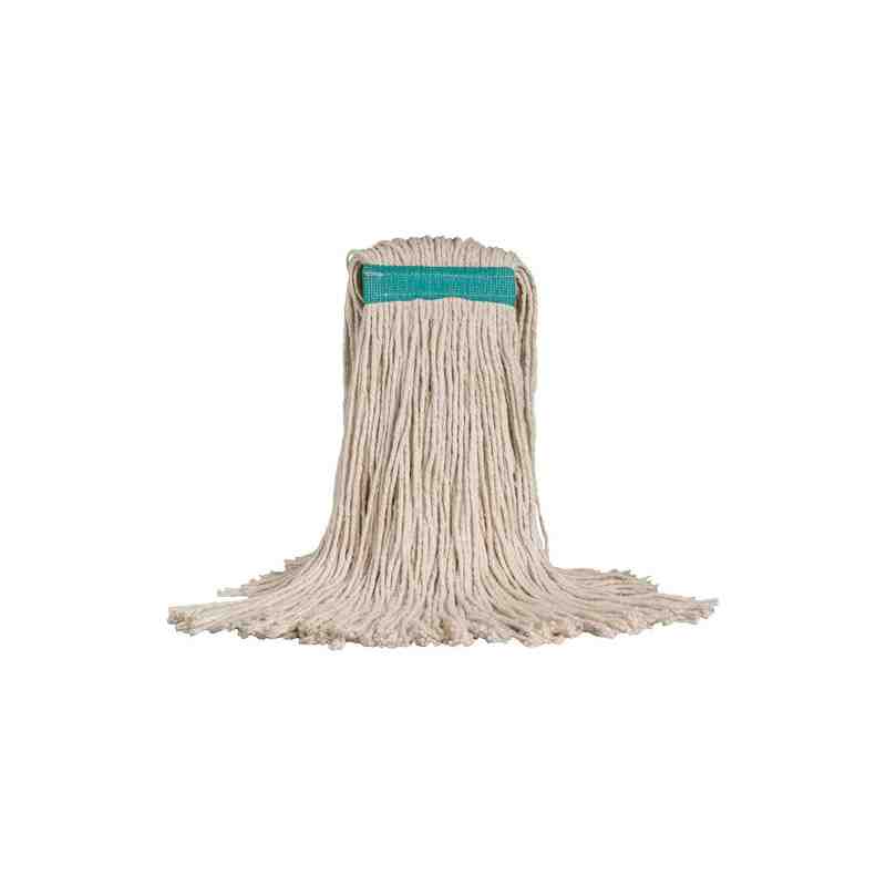 Value Economy Mop, Synthetic/Cotton, 20 oz., Cut Style,Type: General Use,Band Colour: Green,Band Width: Narrow - [Cleaning Suppl