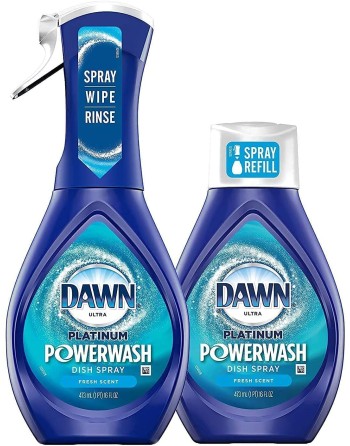 Dawn 37000-31836 Platinum Powerwash Dish Spray Starter Kit, Dish Soap, Fresh Scent Bundle, 1 Starter Kit 1 Refill, Case/3 - [Def