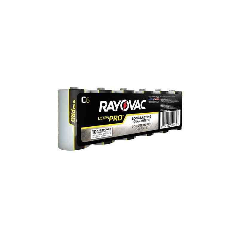 RAYOVAC ALC6J Ultra PROª Industrial Batteries, C, 1.5 V, Pack of 6, Case of 12 - [DefendUse.com] - ALC6J - Rayovac Batteries/Lam