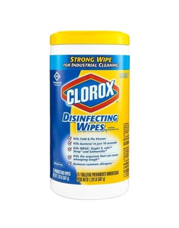 Clorox® 01292 Professional Industrial Disinfecting Wipes, Lemon Fresh, Case of 6x75ct - [DefendUse.com] - 01292 - Clorox® Cleani